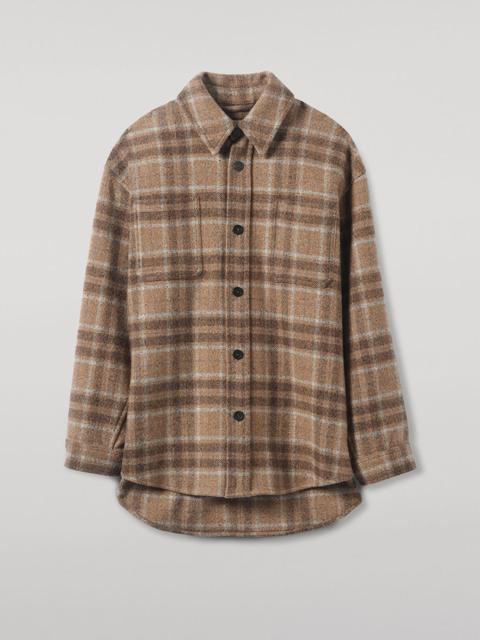 Cashmere Wool Blend Brown Overshirt