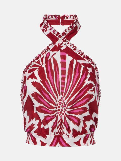 Suma floral halterneck cotton top