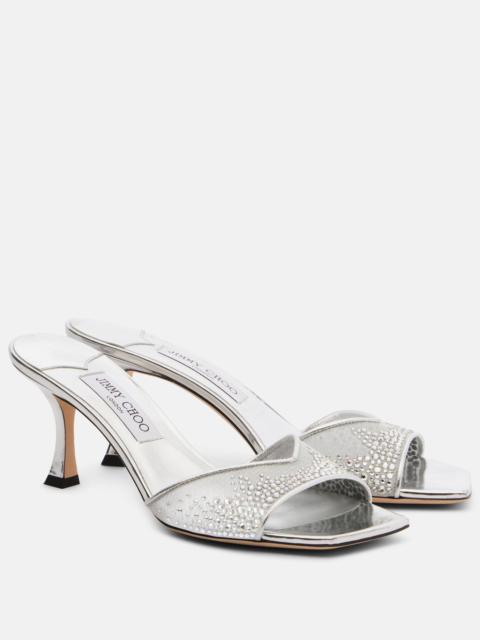 Skye 70 embellished mesh mules