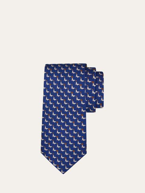 Men's Gancio Sea Lion-Print Tie