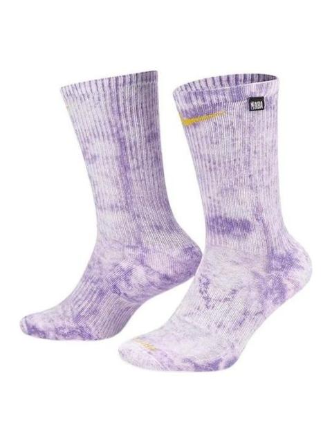 Nike Everyday Plus Cushioned NBA Crew Socks 'White Purple' DA5074-102