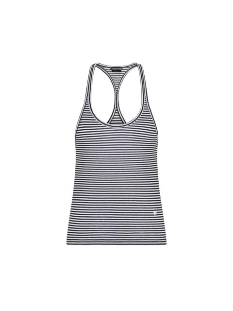 STRIPED TANK TOP WITH TONAL TF EMBROIDERED LOGO