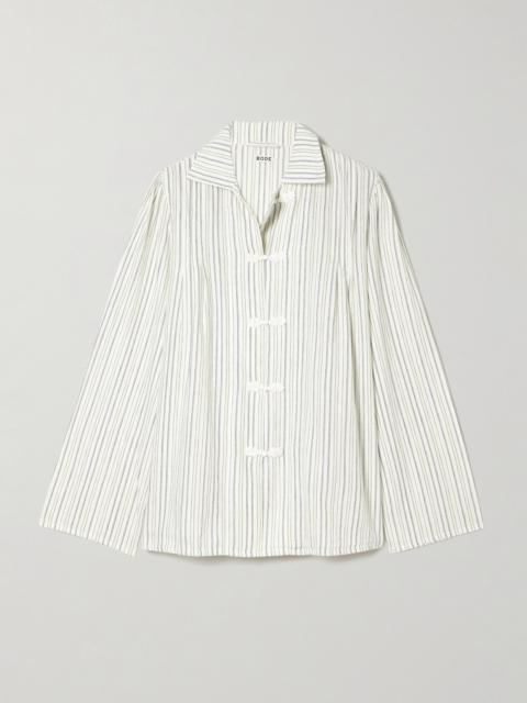 Electric Appliquéd Striped Cotton-flannel Blouse