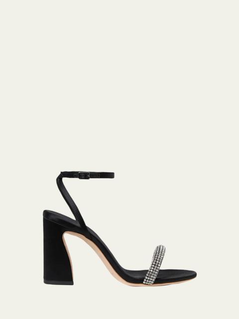 90mm Malia Embellished Satin Curve Sandals