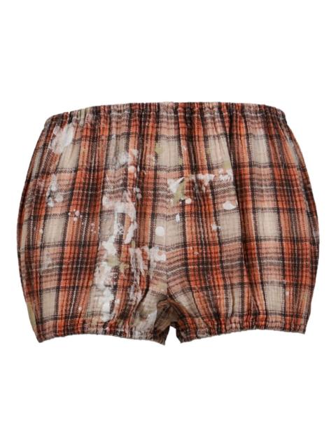 paint-splatter plaid bloomers