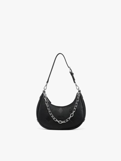 Aren Crescent Hobo Bag in Maxi Monogram Leather