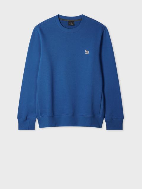 Mid Blue Organic Cotton Zebra Logo Sweatshirt
