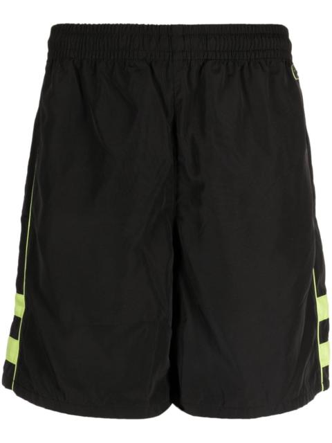 logo-embroidered striped track shorts