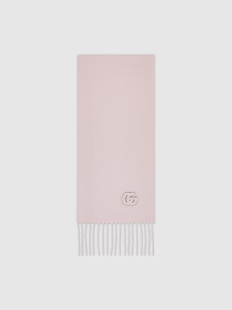 Cashmere scarf with patch