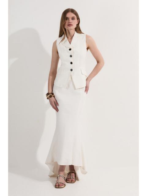 Premium Summer Linen Fishtail Maxi Skirt