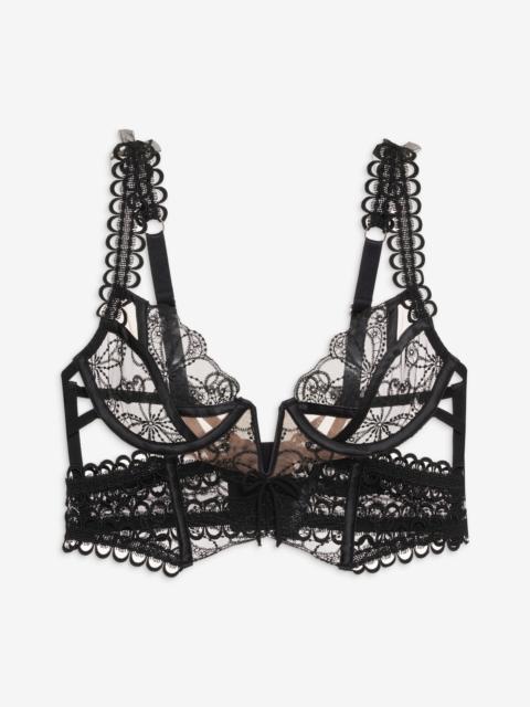 Swirly Floral Embroidered Bustier