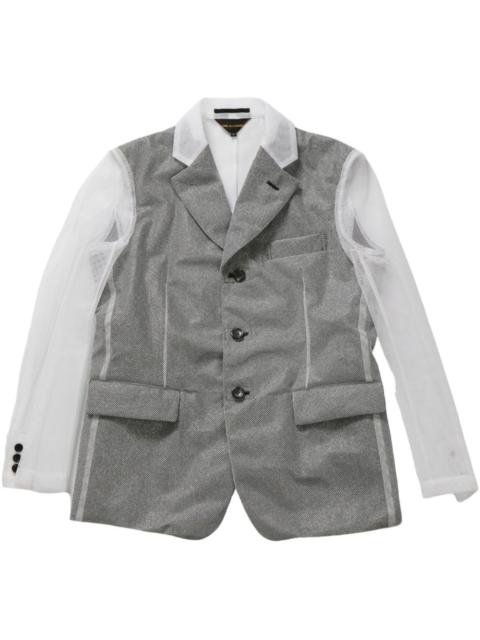 transparent-panelling blazer