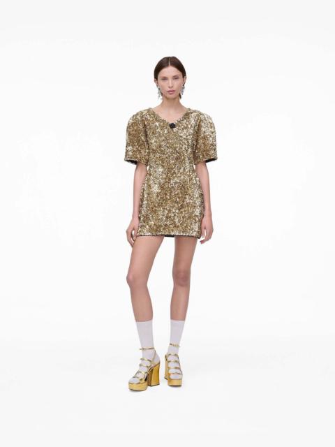 SEQUIN V-NECK KNIT DRESS