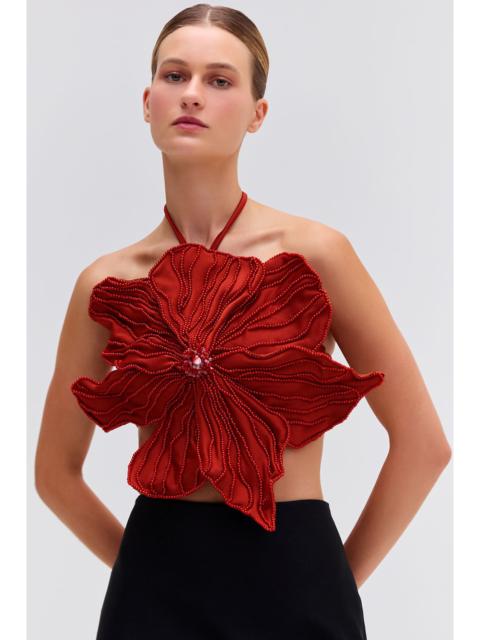 HAND-BEADED FLOWER TOP