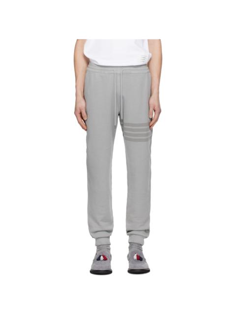 Gray Overdyed Solid Loopback 4 Bar Sweatpants