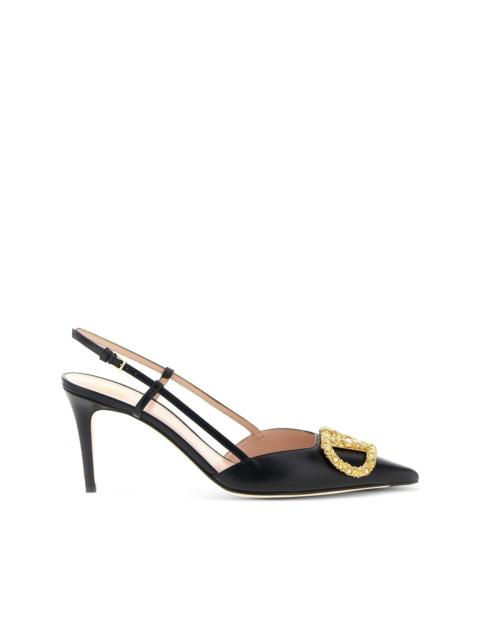 80mm VLogo Signature slingback pumps