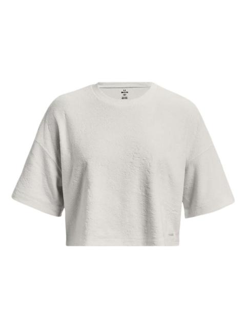 (WMNS) Under Armour Journey Terry Cropped T-shirt 'Grey' 1376914-006