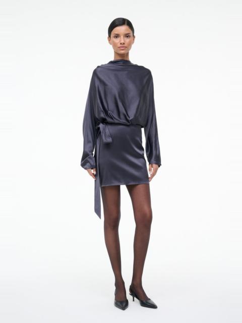 STAUD PHOEBE SILK MINI DRESS NOCTURNE