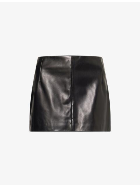 Avery Mid-Waist Leather Mini Skirt