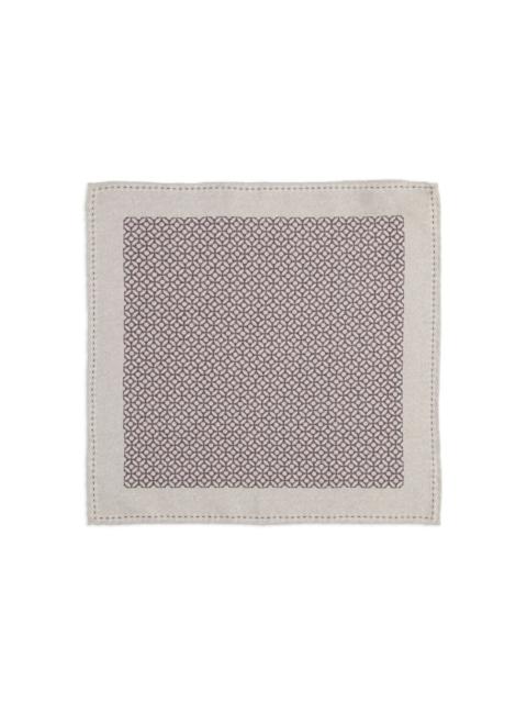 geometric-print poquet square