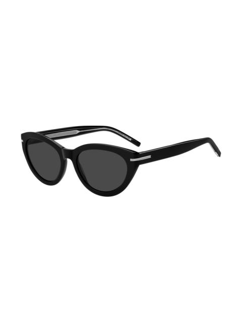 BLACK-ACETATE SUNGLASSES WITH SILVER-TONE DETAILS