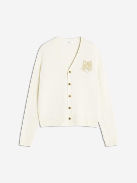 FOX HEAD INTARSIA MERINO CARDIGAN