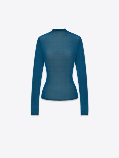 high neck top in silk