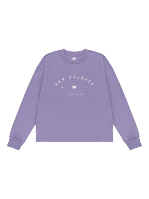 (WMNS) New Balance Logo Long Sleeve Sweatshirt 'Light Purple' WT23558-MCY