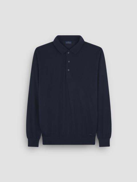 ULTRAFINE MERINO WOOL POLO SHIRT WITH SHARK EMBROIDERY