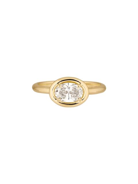 LAB-Created Oval Icon Pinky Ring