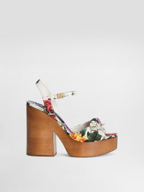Jacquard platform sandals