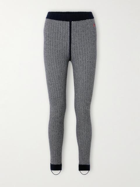 Jazzy Ribbed Striped Wool And Cashmere-blend Leggings