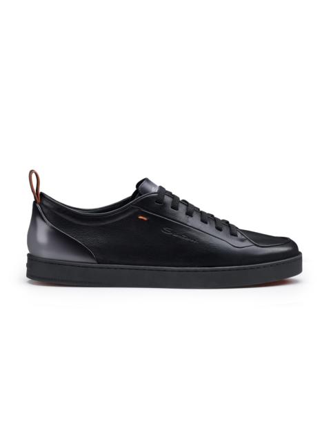 Men's black leather sneaker