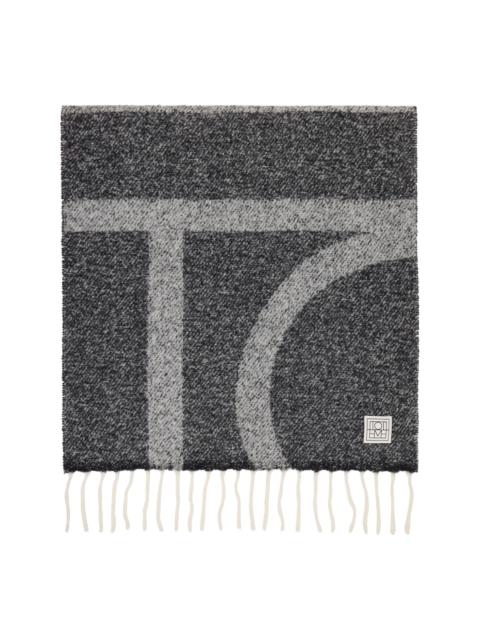 Gray Monogram Jacquard Scarf
