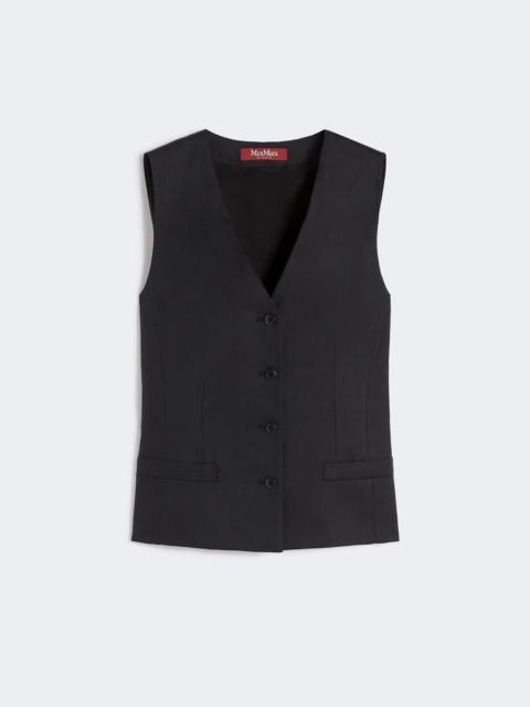 Linen canvas gilet - BLACK