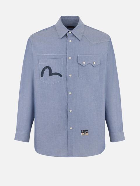 Half Kamon Embroidery and Print Relax Fit Shirt