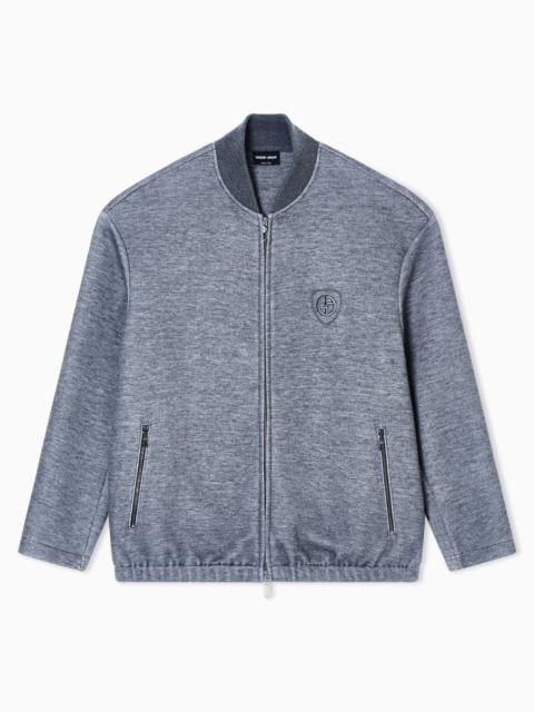 BLOUSON IN MODAL AND CASHMERE JERSEY FLEECE