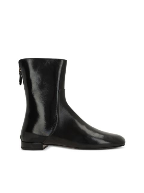 square-toe leather boots