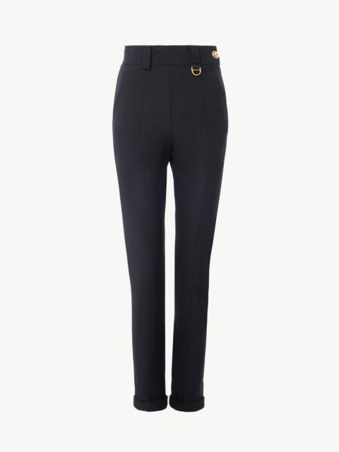 HIGH-RISE FITTED PANTS IN STRETCH TRICOTINE