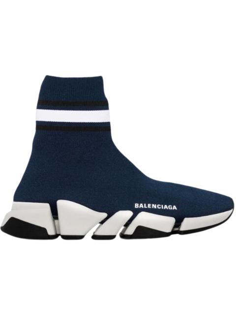 Balenciaga Speed 2.0 Striped Navy Blue Black White (W)