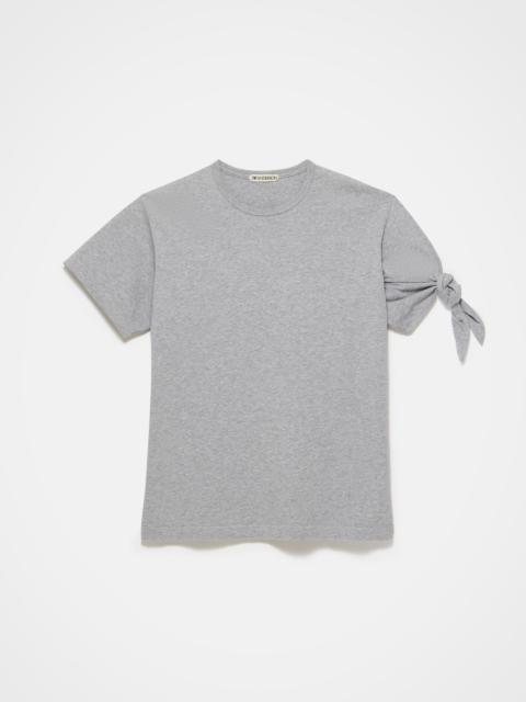 KNOTTED SLEEVE T-SHIRT IN MID GREY MELANGE