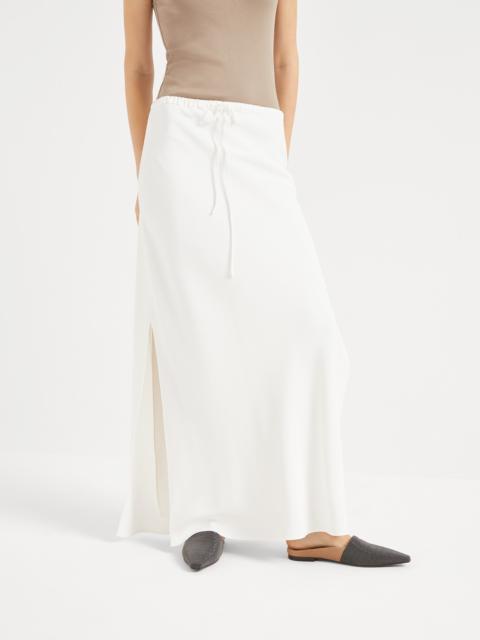 Silk and acetate crêpe cady fluid skirt
