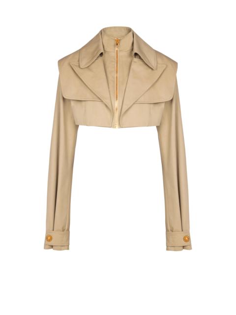 Cropped gabardine jacket