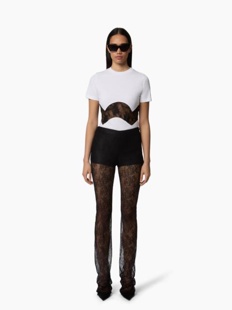 White Lace Inserts T-Shirt