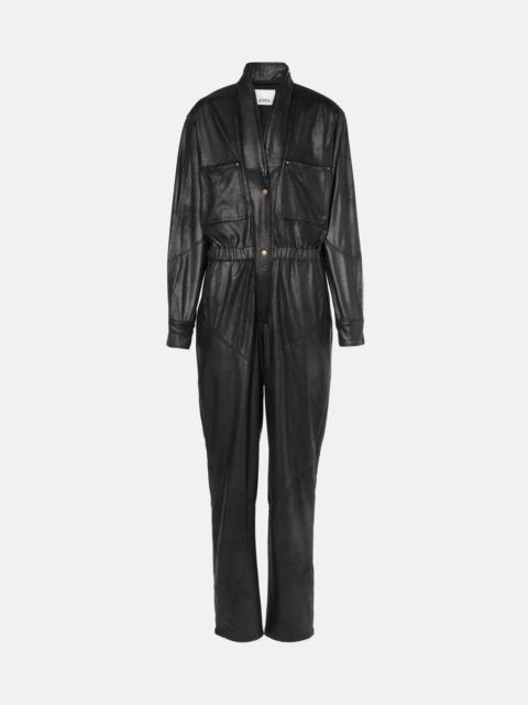 Faux leather jumpsuit