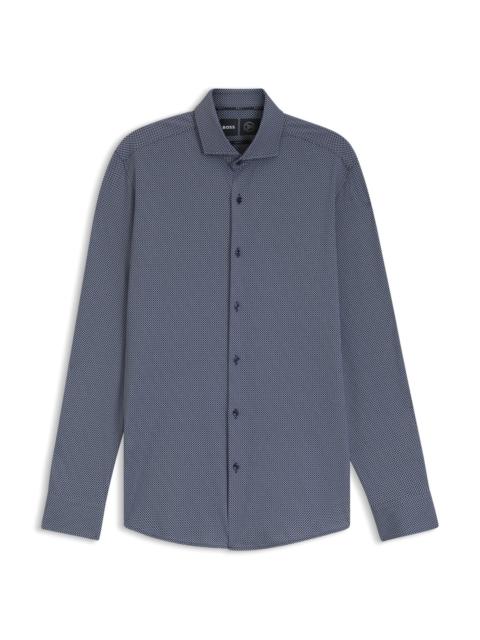 SLIM-FIT SHIRT IN PRINTED ITALIAN-MADE PERFORMANCE-STRETCH JERSEY