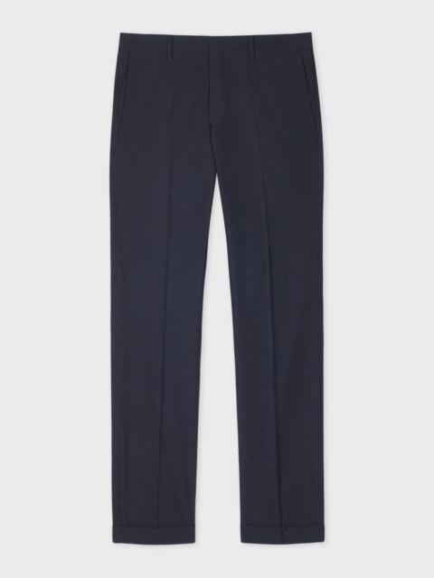 Slim-Fit Dark Navy Poplin Chinos