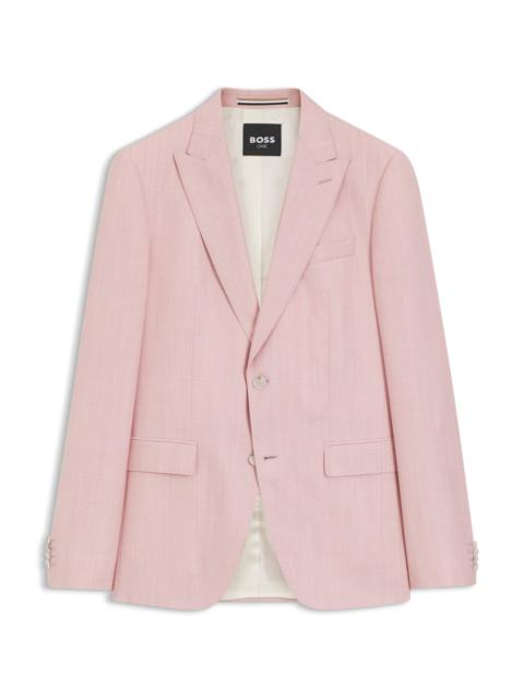 SLIM-FIT JACKET IN VIRGIN WOOL, SILK AND LINEN