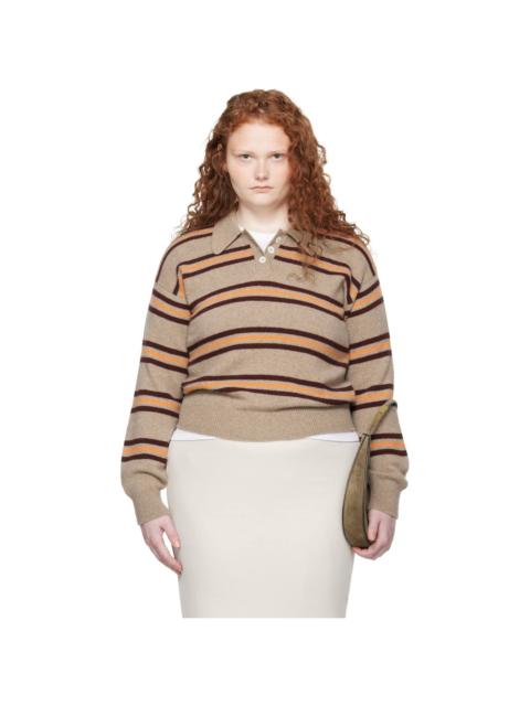 Beige Edie Stripe Polo