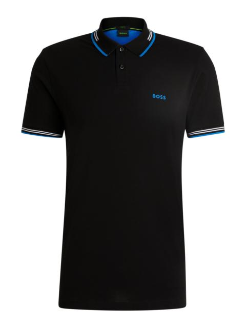 STRETCH-COTTON SLIM-FIT POLO SHIRT WITH BRANDING